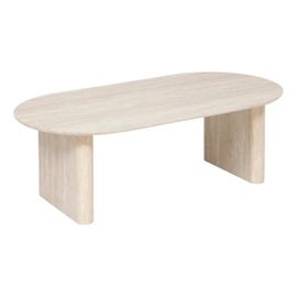 Table basse en bois effet travertin ANAYA - Beige