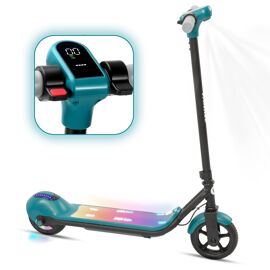 Trottinette Électrique Enfant Pour Cadeau Vert,3 Vitesses,Frein Électronique,Écran Led,Bluetooth Et  Lumières Colorées,6-12 Ans