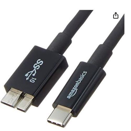 Amazon Basics - Cable Usb Tipo C A Micro-B 3.1 De 2Âª Generaciã³N - 0,9 M - Negro