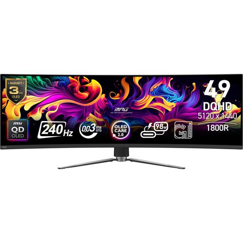 Ecran PC MSI MPG 491CQPX QD-OLED 49" 5120 x 1440 Dual QHD Noir