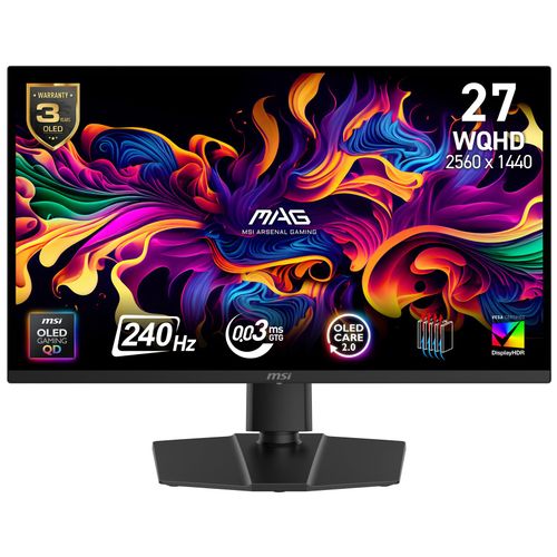 Ecran PC MSI MAG 271QP QD-OLED X24 26.5" 2560 x 1440 Wide Quad HD Noir