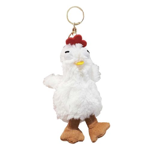 Keychain Avec des Animaux en Peluche Jouet, Mignon Blanc Trousseau de clés pour la Nouvelle Année des Cadeaux, Anniversaire, cotillons, Matériau Souple