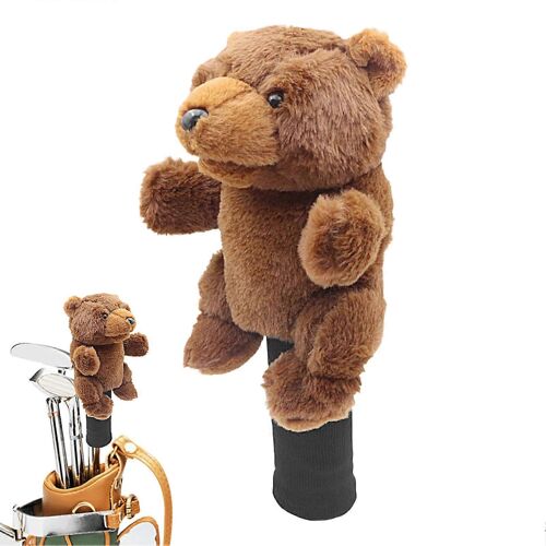 Golf Plush Caps Cartoon Animal Head Covers Multicolor Soft Stuffed Outdoor Club Protection Casual Vibe Funny Gift For Black Bear Golfers