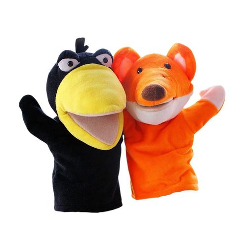 Marionnettes ¿¿ main d'animaux (lot de 2) en peluche douce pour spectacles, th¿¿atre et contes pour enfants d'age pr¿¿scolaire