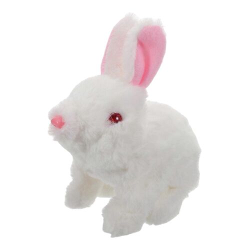 Lapin en peluche interactif sans piles avec LED illumin¿¿e, jouet lapin doux et r¿¿aliste pour caliner les amis