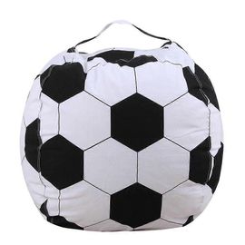 Housse int¿¿rieure de pouf de 45 cm avec fermeture ¿¿clair pour jouets en peluche de football, volley-ball et baseball pour enfants