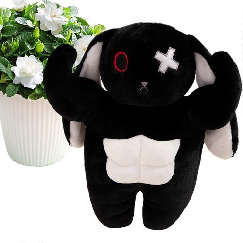 Lapin en peluche d'Halloween, coussin en peluche, poup¿¿e caline, coussin d¿¿coratif pour Paques, noir