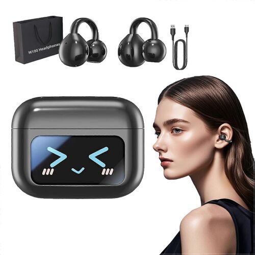 ¿¿couteurs intra-auriculaires Bluetooth M100 avec ¿¿cran tactile, mod¿¿le 2025, sans fil, noirs