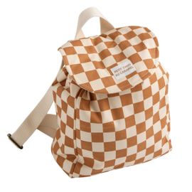 Sac à dos maternelle en coton imprimé damier