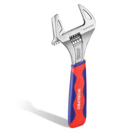 Cle a Molette et Pince Multiprise 2 en 1 WORKPRO avec Grande Ouverture 42 mm et Poignee Bi-Matiere, Longeur 200mm