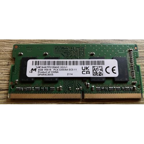 Micron MTA4ATF51264HZ-3G2J1 Module de mémoire DDR4 260 broches SODIMM PC4-25600 4 Go 3200 MHz
