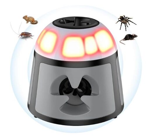 Ultrason Souris Et Rats 360°, Anti Souris Ultrason, 4 Modes Répulsif Souris avec Lumière Clignotante, Ultrason Souris Et Rats Puissant, pour Intérieur Protection et Anti Nuisibles Jardin