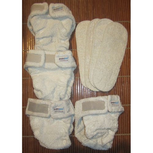 4 Couches Lavables Bambinex + 4 Inserts Booster Supplémentaires Taille Naissance À 10-12 Mois Environ