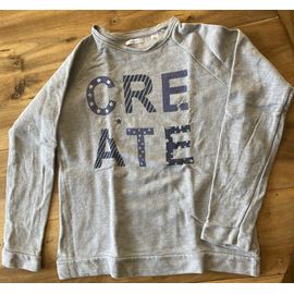 T-Shirt Gris À Manches Longues, Imprimé Create, Taille: 14ans, Marque: Okaidi