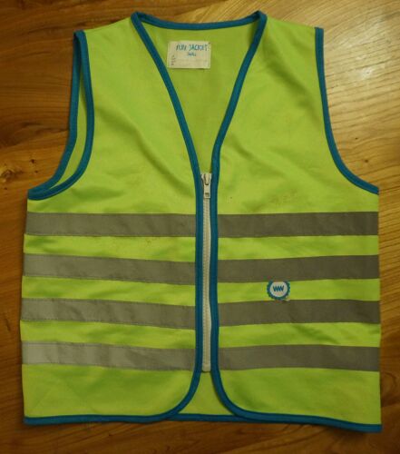 Gilet De Sécurité Enfant Wowow ¿ Modèle Fun Jacket Vert ¿ Taille S (Small) ¿ Fermeture Éclair (Fermeture Zip) - Bandes Réfléchissantes - 100% Polyester Lavable En Machine.