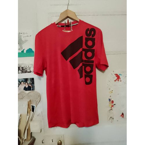 Tee Shirt Rouge Motif Noir S Adidas.