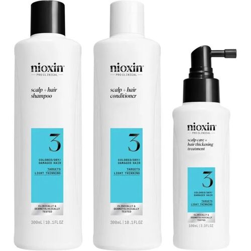 Kit Nioxin Système 3 - Cheveux Colorés - Shampoing, Après-Shampoing, Soin Cuir Chevelu 