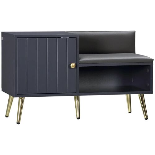 Banc à chaussures placard niche surface revêtement synthétique gris