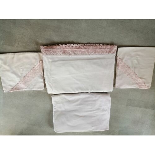 Parure Drap Plat, Drap Housse Et 2 Taies Rose Pale Pour Lit 2 Personnes