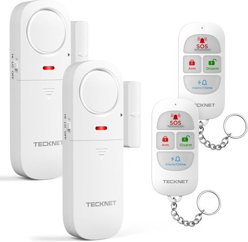 JEXNOVASHOP-Alarme Maison sans Fil, Alarme Porte avec Télécommande, Window and Door Alarm Sensor avec 4 Modes D'alarme, Facile à Installe, Détecteur Ouverture Porte pour Maison¿Hôtel¿Garage¿Fenêtres