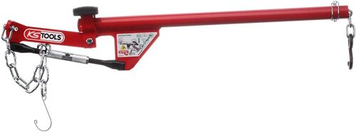 Jexnovashop-700.1495 - Levier D'essieu Universel À Chaine - Levier Universel Axes Avec Chaine - Outillage Mécanique Professionnel - Laqué Rouge - Construction Ultra-Robuste En Acier Spécial Couleur