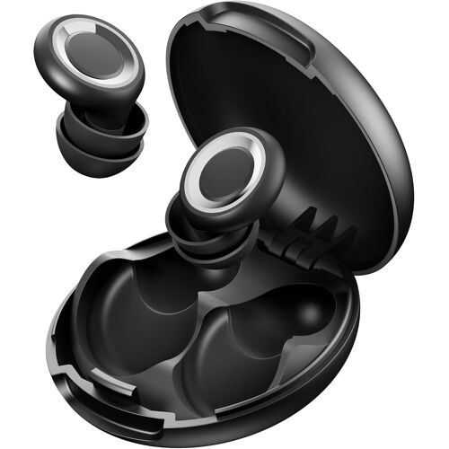 JEXNOVASHOP-Bouchon d'Oreille - Embouts Simple+Double, réduction de bruit de 46 dB | silicone écologique durable | 8 paires d'embouts (XS - L) | Scellage Top-Layer pour sommeil, concentration et voya