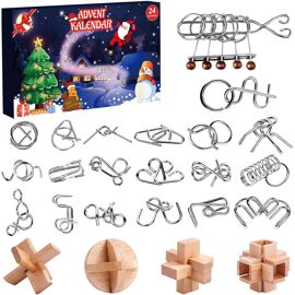 Set de Casse-têtes en Métal 24 Pièces, Jeu de Réflexion Entrelacé, Puzzles de Dextérité et Logique - Jeux - Jouets