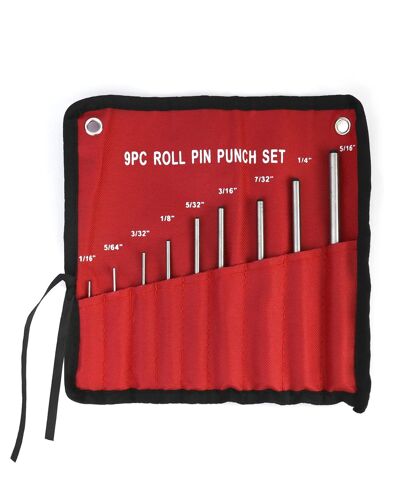 JEXNOVASHOP-Jeu de 9 Chasses-Goupilles en acier renforcé 1.5mm - 8 mm | 1/16"-5/16" avec Sac de Transport