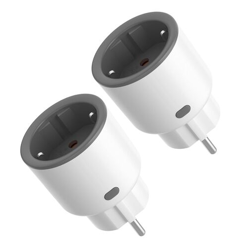JEXNOVASHOP-S60TPF Prise Intelligente WiFi 16A 2PACK (Type F/E), Prises de Courant, Contrôle à Distance et Programme de Temps via eWeLink APP, Compatible avec Alexa/Google Home, 16A/4000W