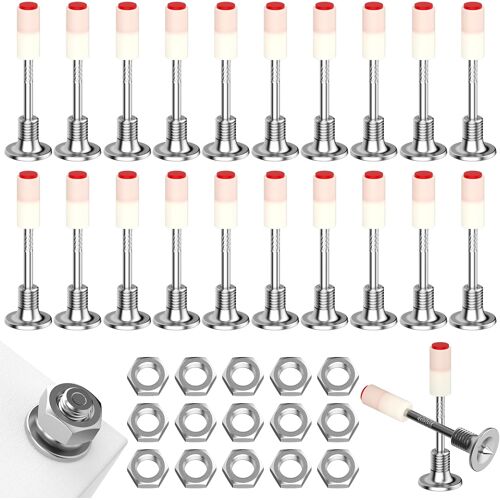 JEXNOVASHOP-Lot de 50 clous pour pistolet à clous, clous pour murs en béton, contient 50 écrous M8, diamètre 7,3 mm, pistolet à clous, pistolet à clouer multi-usages, pistolet à clouer pour acier et