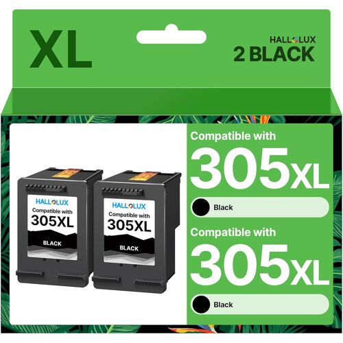 JEXNOVASHOP-305 XL Remanufacturées Cartouches Remplacement pour HP 305 XL 305XL pour HP Envy 6000 6010 6020 6030 6032 6420 (Noir, 2-Pack)