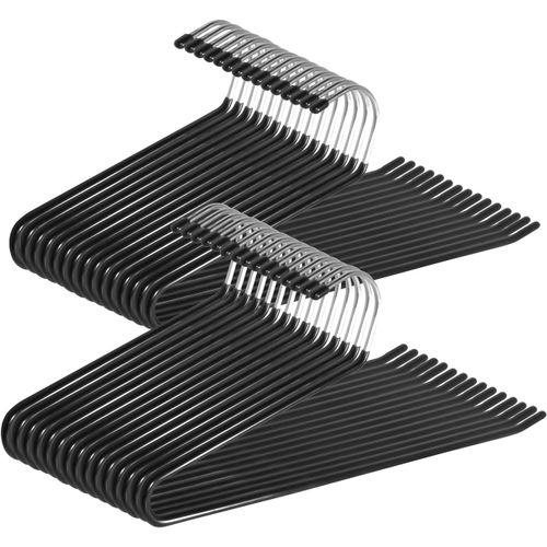 Jexnovashop-Cintres Pantalons,Lot De 30 Cintres Antidérapants À Extrémité Ouverte Pour Pantalons, Pantalons, Écharpes - Noir