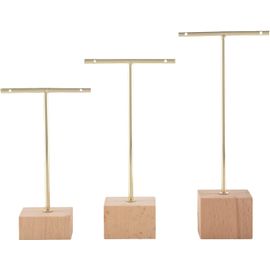 Jexnovashop-3 Pièces Mode T-Bar Présentoir Support De Support Boucles D'oreilles Suspendus Organisateur Ensemble De