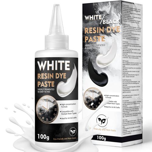 Kalanka-Pigment Blanc Pour Résine Époxy ¿ 100g Colorant Résine Epoxy Opaque Haute Concentration Pour Résine Uv, Peinture Époxy, Bijoux, Tables Rivière ¿ Pâte Colorante Blanche Pour Art En Résine