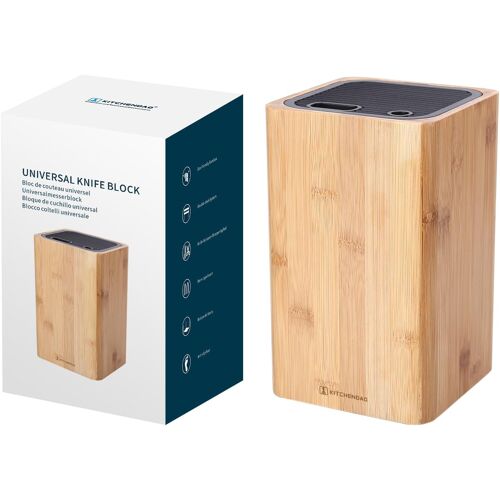 Jexnovashop-Bloc Couteau Universel En Bamboo, Range Couteaux De Cuisine, Amovible Porte Couteau Avec Fente Pour Ciseaux, Capacité De 12-15 Couteaux