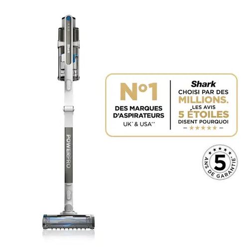 Aspirateur balai SHARK IZ380EUT PowerPro Pet avec brosse motorisée pour poils d'animaux