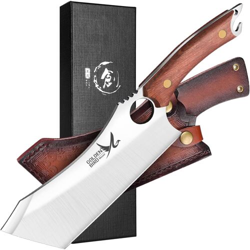 Jexnovashop-Couteau Japonais Professionnel Pointu Forgé Dans Le Feu Full Tang Couteau Hachoir Couteau Cuisine Avec Gaine Pour Le Camping Extérieur
