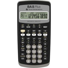 JEXNOVASHOP-BA II Plus Calculatrice de Poche, financière, Noire, à Boutons, à Piles.