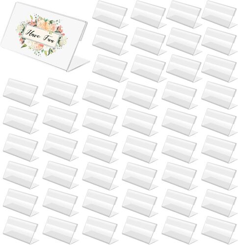 Jexnovashop-48 Pièces Porte Étiquettes De Prix, Support D'affichage De Prix En Acrylique Transparent Supports D'étiquettes Pour Boulangeries Épiceries Bureau(6 * 4cm)
