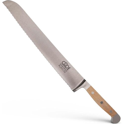 Jexnovashop-Güde Solingen - Couteau À Pain Forgé, 32 Cm, Bois De Sycomore, Alpha-Platane - Double Mitre, Fabriqué À La Main En Allemagne