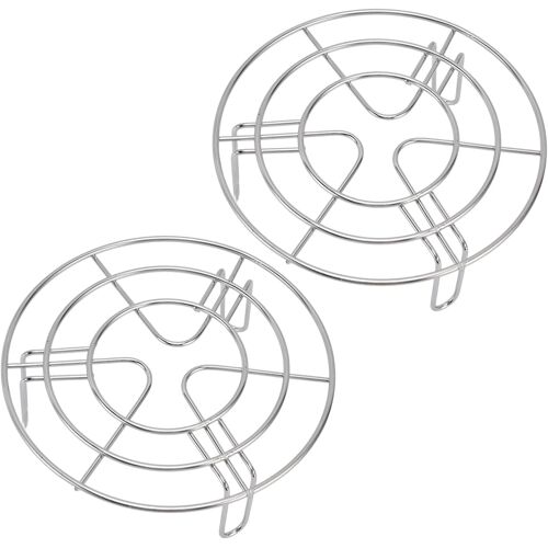 Jexnovashop-2pcs Support Vapeur En Acier Inoxydable, Cuiseur Résistant À La Chaleur Support Vapeur Rond Support De Grille De Dessous De Plat Panier Vapeur Oeuf Panier Dessous De Plat Casserole(19.5cm