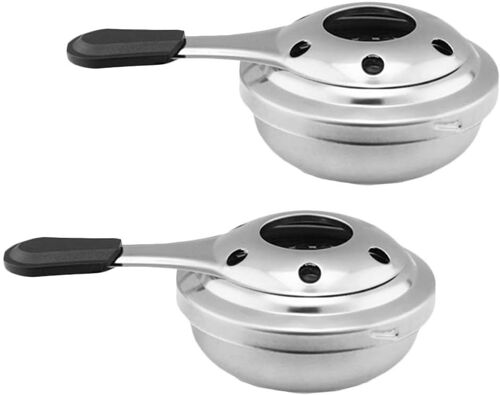 JEXNOVASHOP-Brûleur à alcool - Brûleur à fondue en acier inoxydable - Accessoires - Réchaud à alcool - Réchaud à l'alcool - Mini brûleur à fromage au chocolat - Réchaud à alcool pour camping (2 pièce