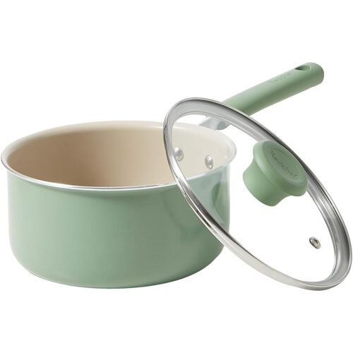 Jexnovashop-Casserole Antiadhésive En Céramique Avec Couvercle, Petite Casserole De 18 Cm, Poêles À Sauce Non Toxique Pour Cuisine, Poignée Froide, Sans Pfas, Compatible Avec Toutes Les Tables De Cui
