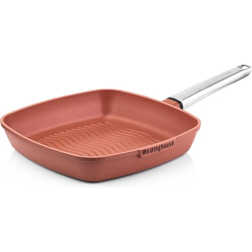 Jexnovashop-Performance Series - Poêle À Griller Induction 28cm - Convient Au Four - Poêle À Steak - Convient À Toutes Les Sources De Chaleur - Rouge