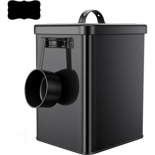 Jexnovashop-Euakee 6l Conteneur Croquettes Chien Avec Cuillère Doseuse Et Couvercle, Rangement Lessive En Métal Pour Détergent, Boite A Croquette Pour Nourriture Pour Chien Et Chat, Grains De Café (N