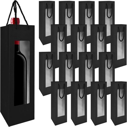 Jexnovashop-Lot De 20 Sacs Cadeaux En Papier Pour Bouteilles De Vin - Avec Poignée - Organisateur De Vin - Pour Fête, Mariage