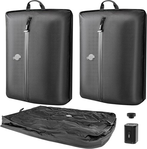 JEXNOVASHOP-sac de voyage sous vide,housse de rangement sous vide,sac de rangement sous vide,IP67 réutilisable,anti-humidité, anti-poussière,idéal pour valises et Sacs à Dos,léger et Durable (2sac+po