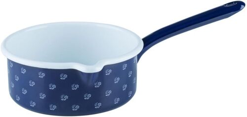 Jexnovashop-Riess Kelomat "Dirndl'émail-Casserole Avec Bec Verseur Et Poignée - 1 L-Dirndlblau 16 Cm