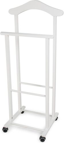 JEXNOVASHOP-102 ATRI - Valet de Nuit Hetre Bois, Blanc, 37 x 46 x 105 cm