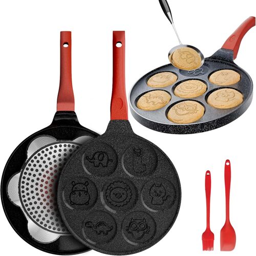 Subzonal-Poêle À Pancakes, Poele A Pancakes Induction, Poele Anti Adhesive, Adaptée À Tous Les Types De Cuisine Conception Amusante Pour Les Enfants, Poêle À Crêpes, 26 Cm